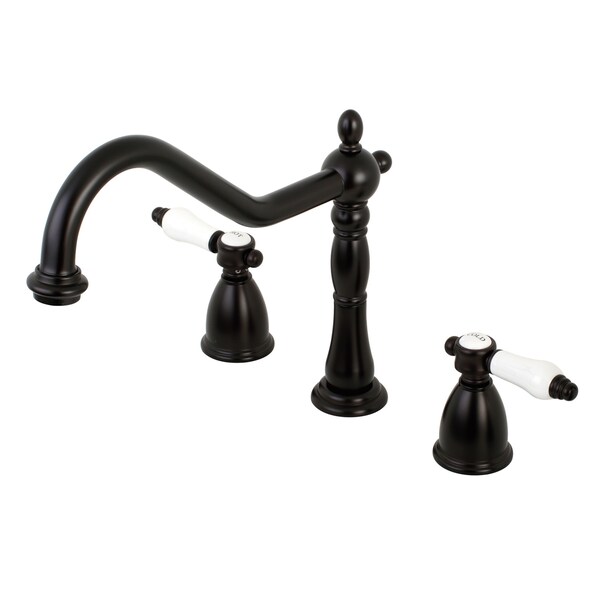 Kingston Brass Widespread Kitchen Faucet, Oil Rubbed Bronze KB1795BPLLS - main